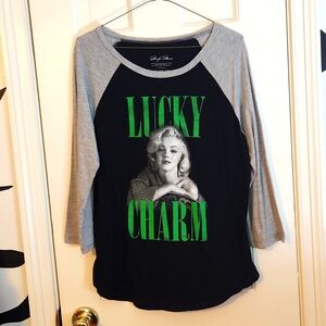 Marilyn Monroe raglan sleeve 3/4 length tee